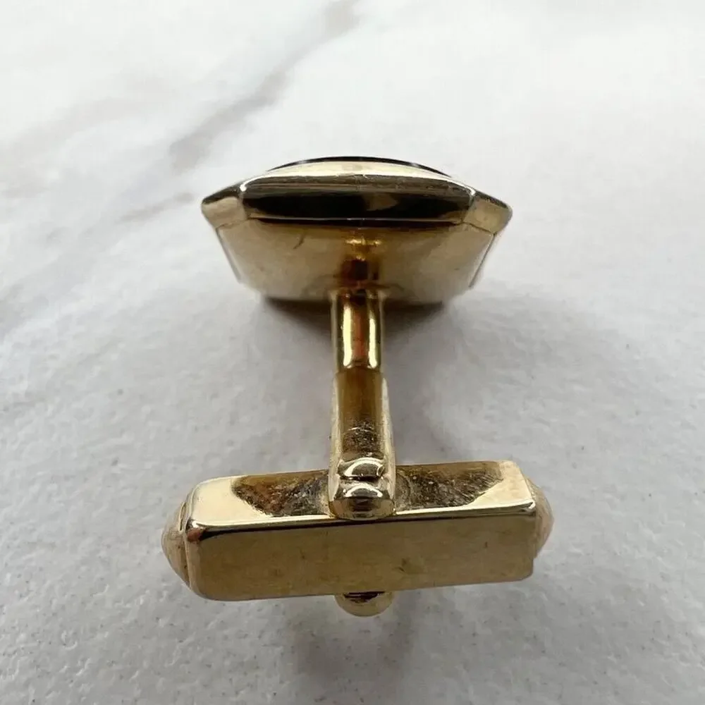 Swank Vintage Gold Tone Abalone Shell Inlay Single Cufflink